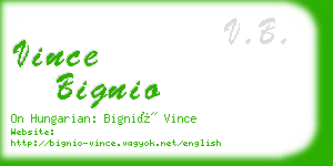 vince bignio business card